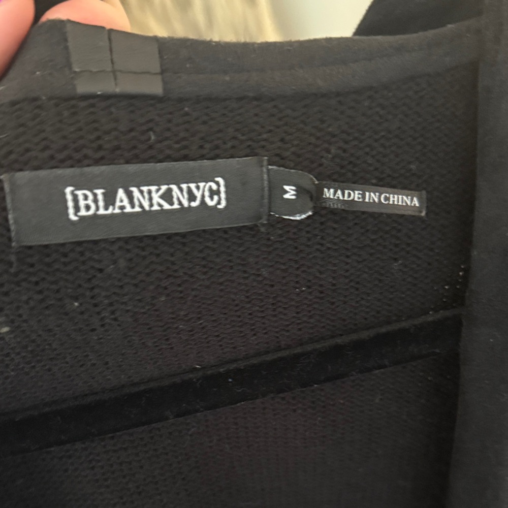 Blank NYC Black Jacket with Faux Leather Details - Picture 3 of 4